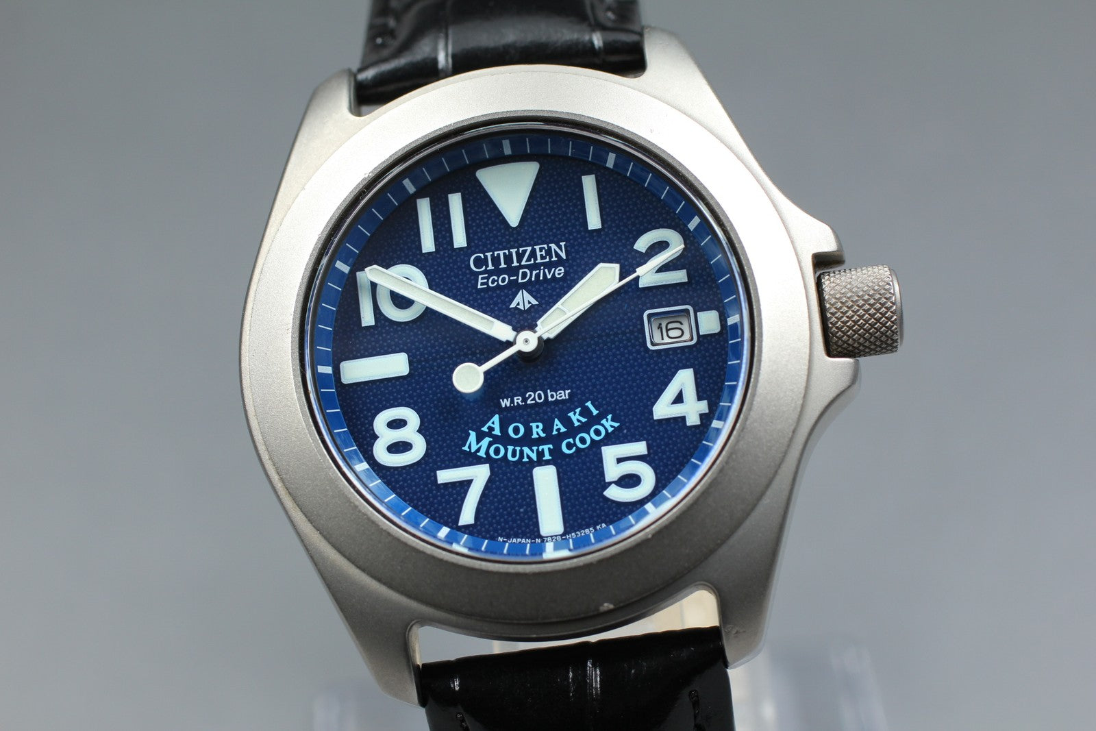 Near MINT Citizen Promaster AORAKI 7828-H30369 39mm Solar Titanium Blue Men's