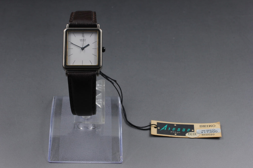 Vintage 1984 [NOS / Tag] Seiko Avenue 6531-5140 25mm Quartz White Roman Tank Men