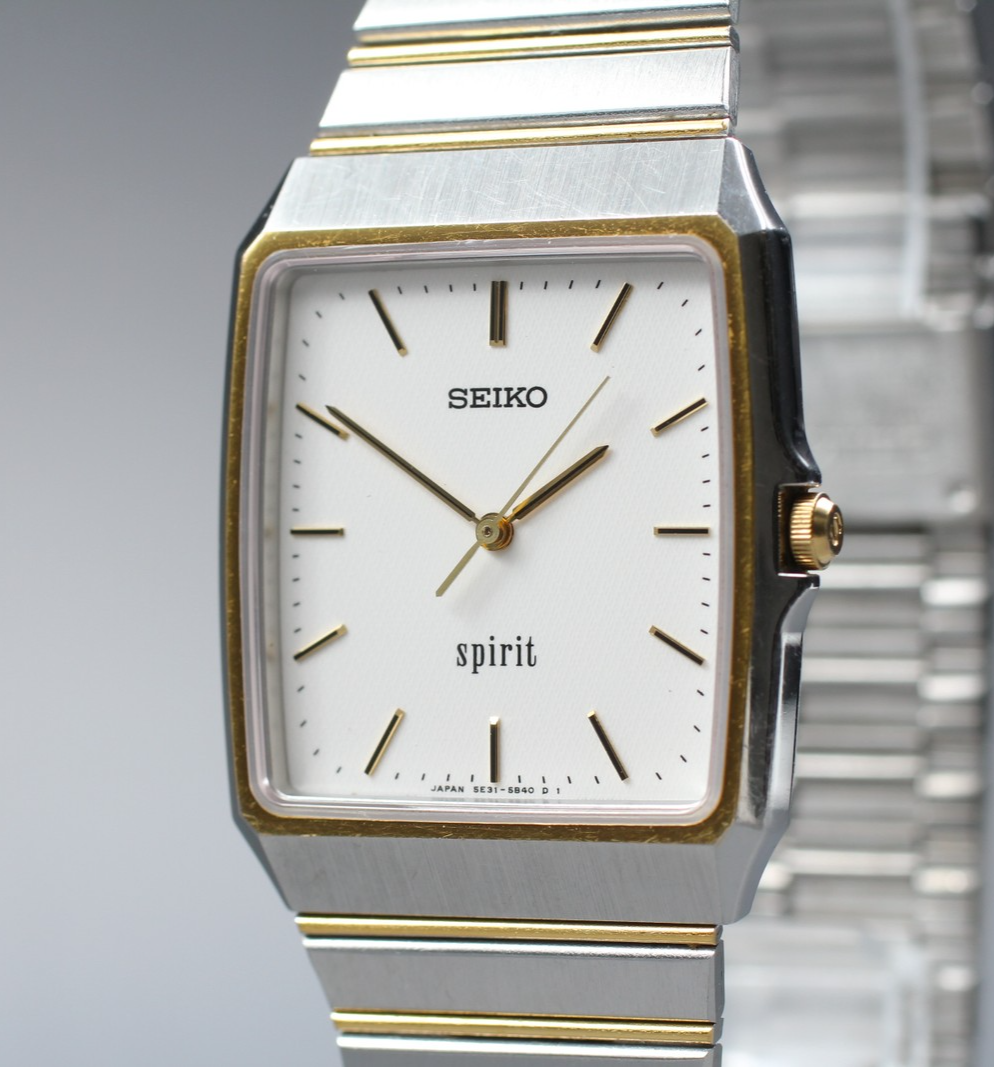 Vintage 1991 [Near MINT] Seiko Spirit 5E31-5A70 29mm Quartz White Dial Men's