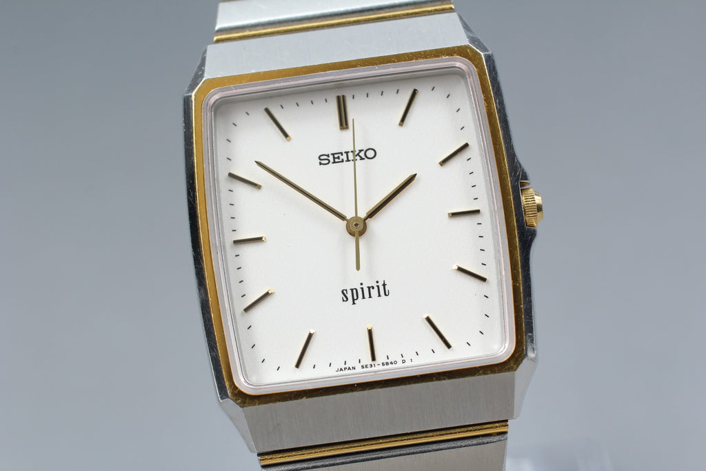 Vintage 1991 [Near MINT] Seiko Spirit 5E31-5A70 29mm Quartz White Dial Men's