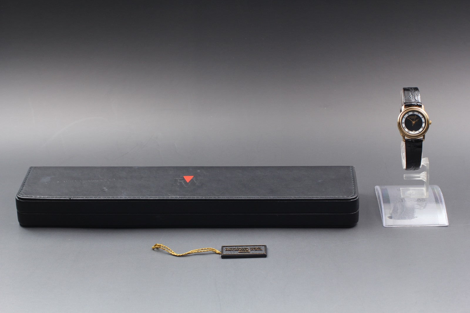 MINT / BOX Vintage Raymond Weil Geneve 5332 24mm Quartz Black Roman Dial Women's