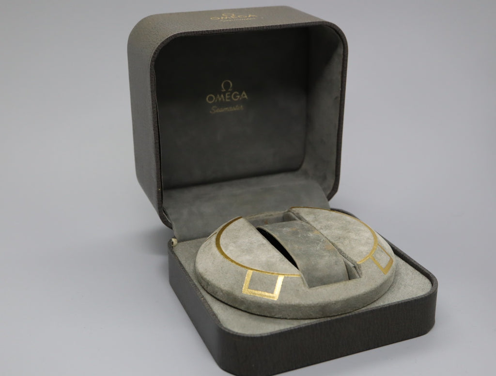 Near MINT Omega Vintage Gray Watch Box Genuine Case Seamaster From JAPAN