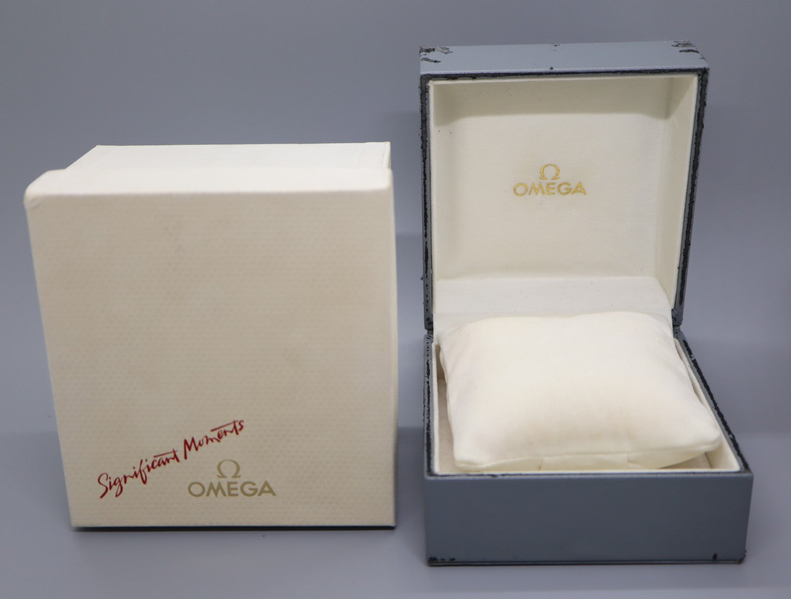 Exc+5 Omega Vintage Gray Watch Box Genuine Case Only From JAPAN #970