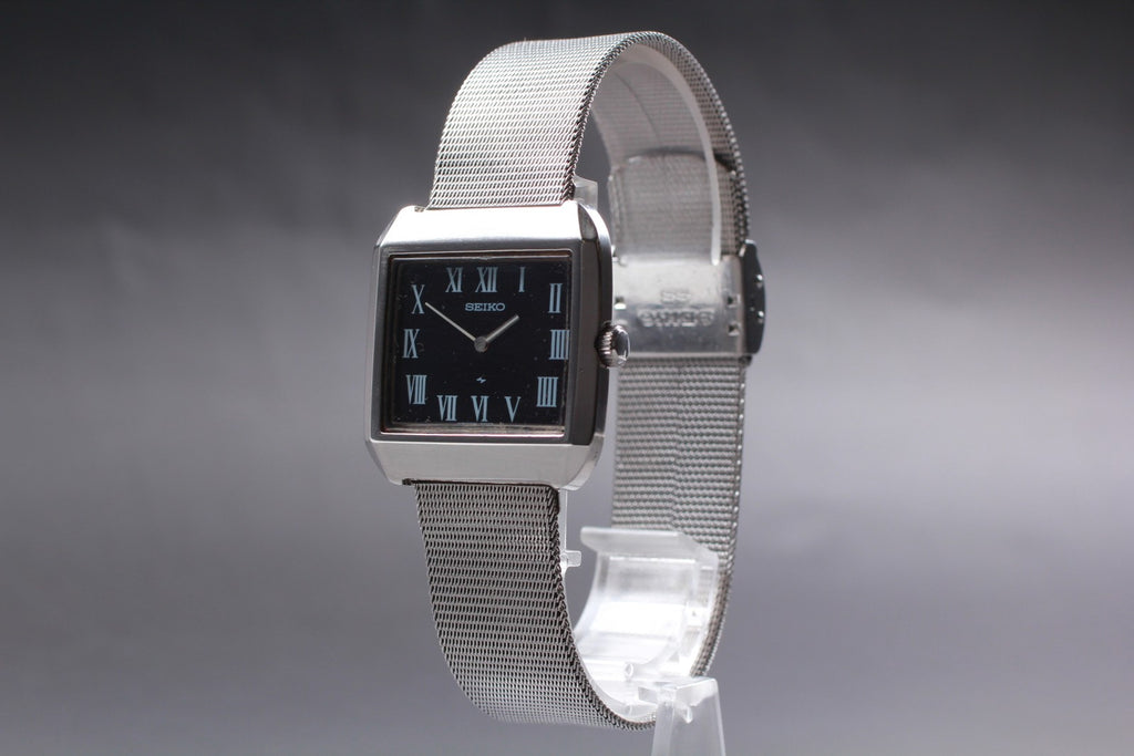 Vintage 1973 [Exc+5] Seiko Chariot 2220-3170 30mm Manual Black Roman Dial Men's