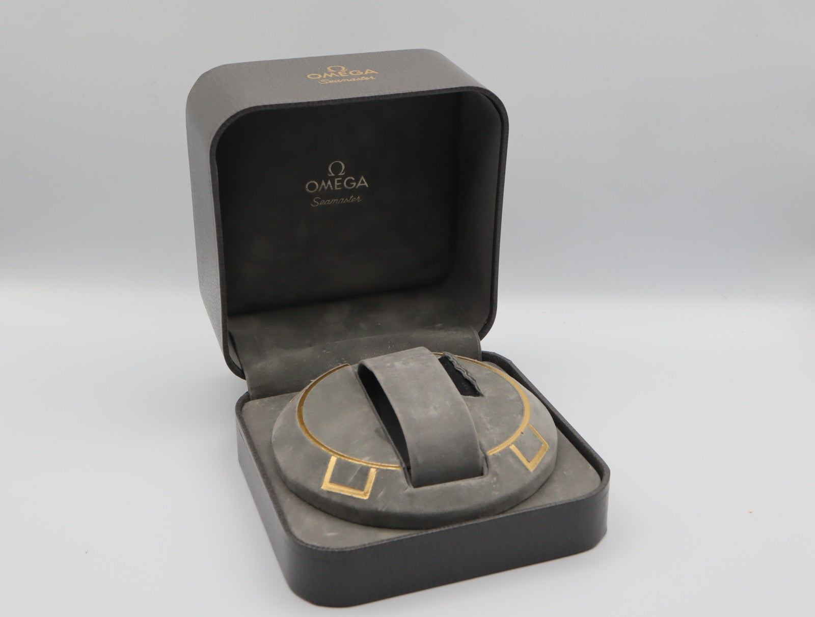 Exc+5 Omega Vintage Gray Watch Box Genuine Case Only Seamaster From JAPAN #1527