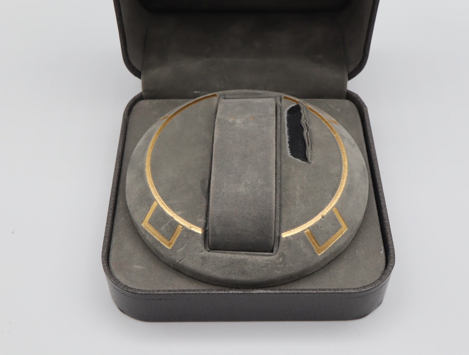 Exc+5 Omega Vintage Gray Watch Box Genuine Case Only Seamaster From JAPAN #1527