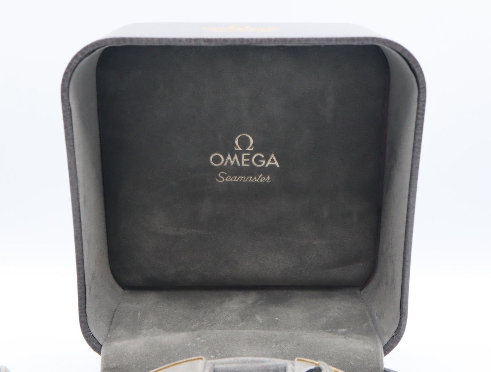 Exc+5 Omega Vintage Gray Watch Box Genuine Case Only Seamaster From JAPAN #1527