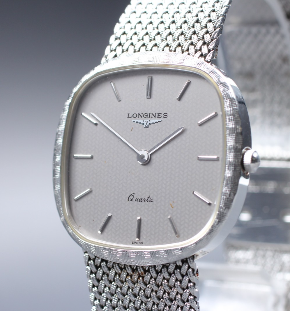 Near MINT Vintage Longines 150 3344 30mm Quartz L 150.4 Silver Dial Men's Watch