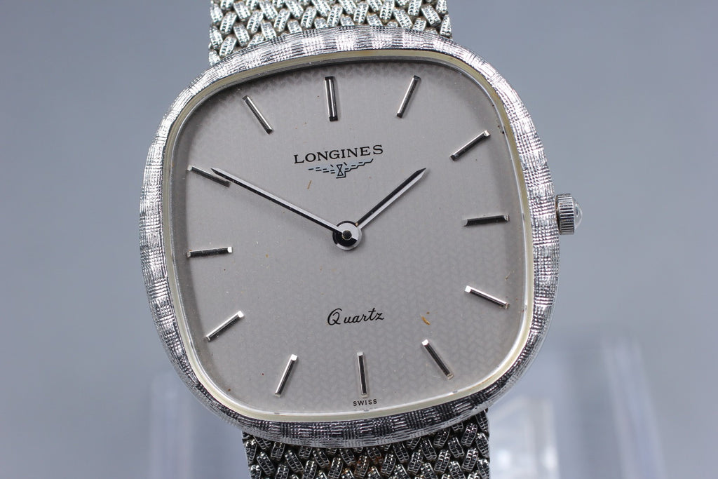 Near MINT Vintage Longines 150 3344 30mm Quartz L 150.4 Silver Dial Men's Watch