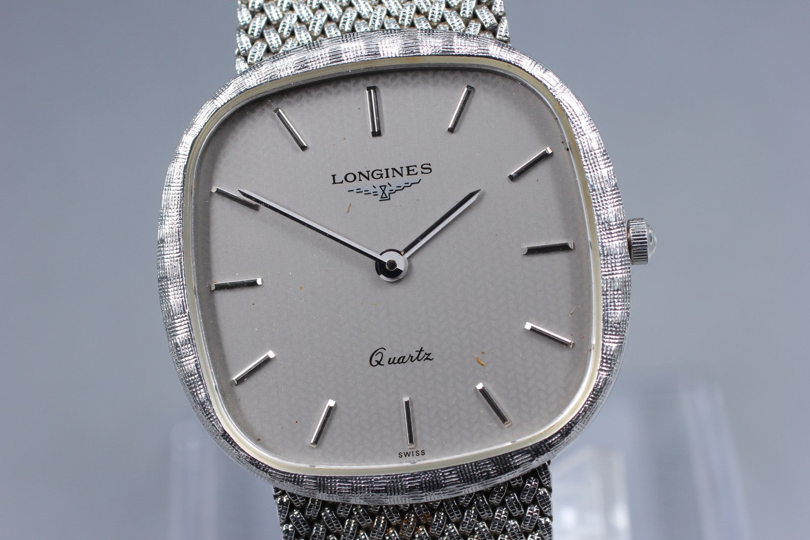 Near MINT Vintage Longines 150 3344 30mm Quartz L 150.4 Silver Dial Men's Watch