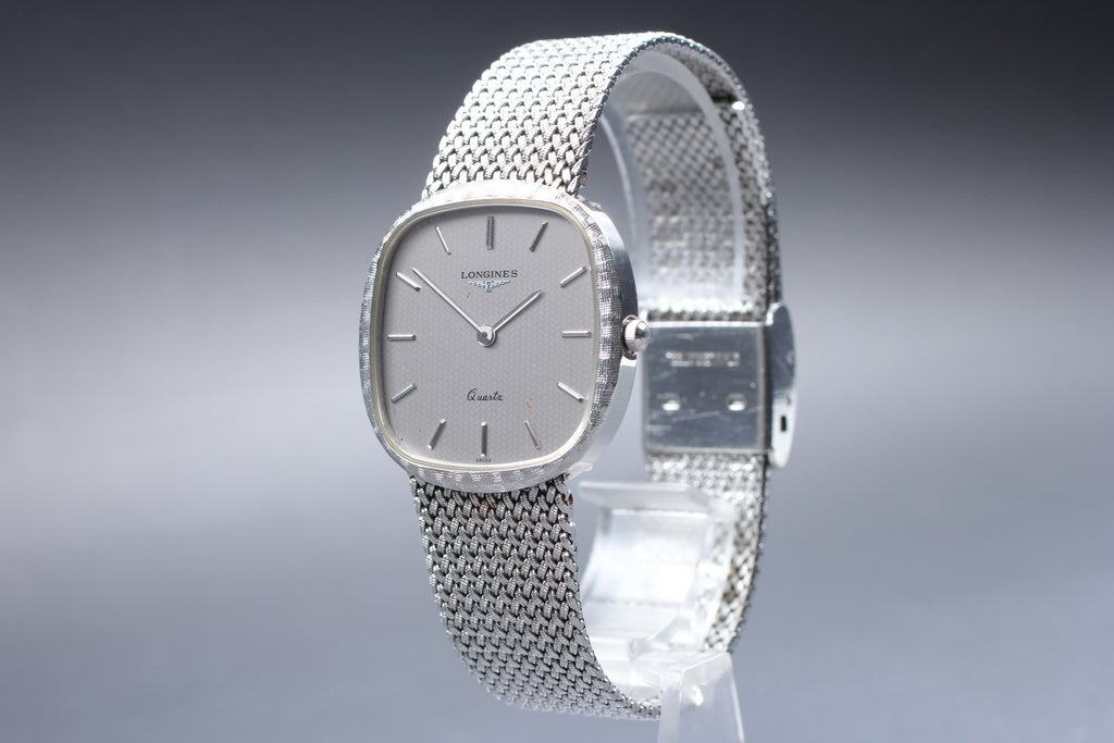 Near MINT Vintage Longines 150 3344 30mm Quartz L 150.4 Silver Dial Men's Watch