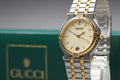 Near MINT / BOX Vintage Gucci 9000M 32mm Quartz Off White Dial Men's From JAPAN