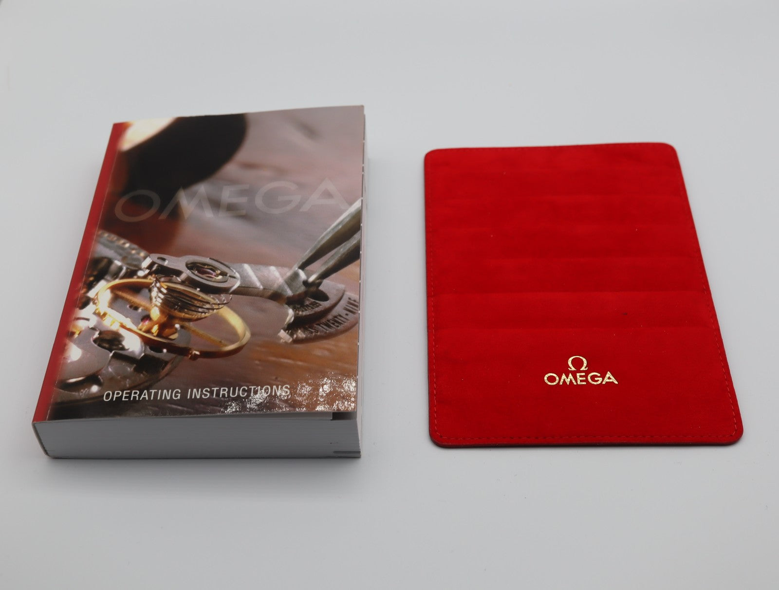 Near MINT Omega Red Ribbon White Watch Box Genuine Case Only From JAPAN #1524