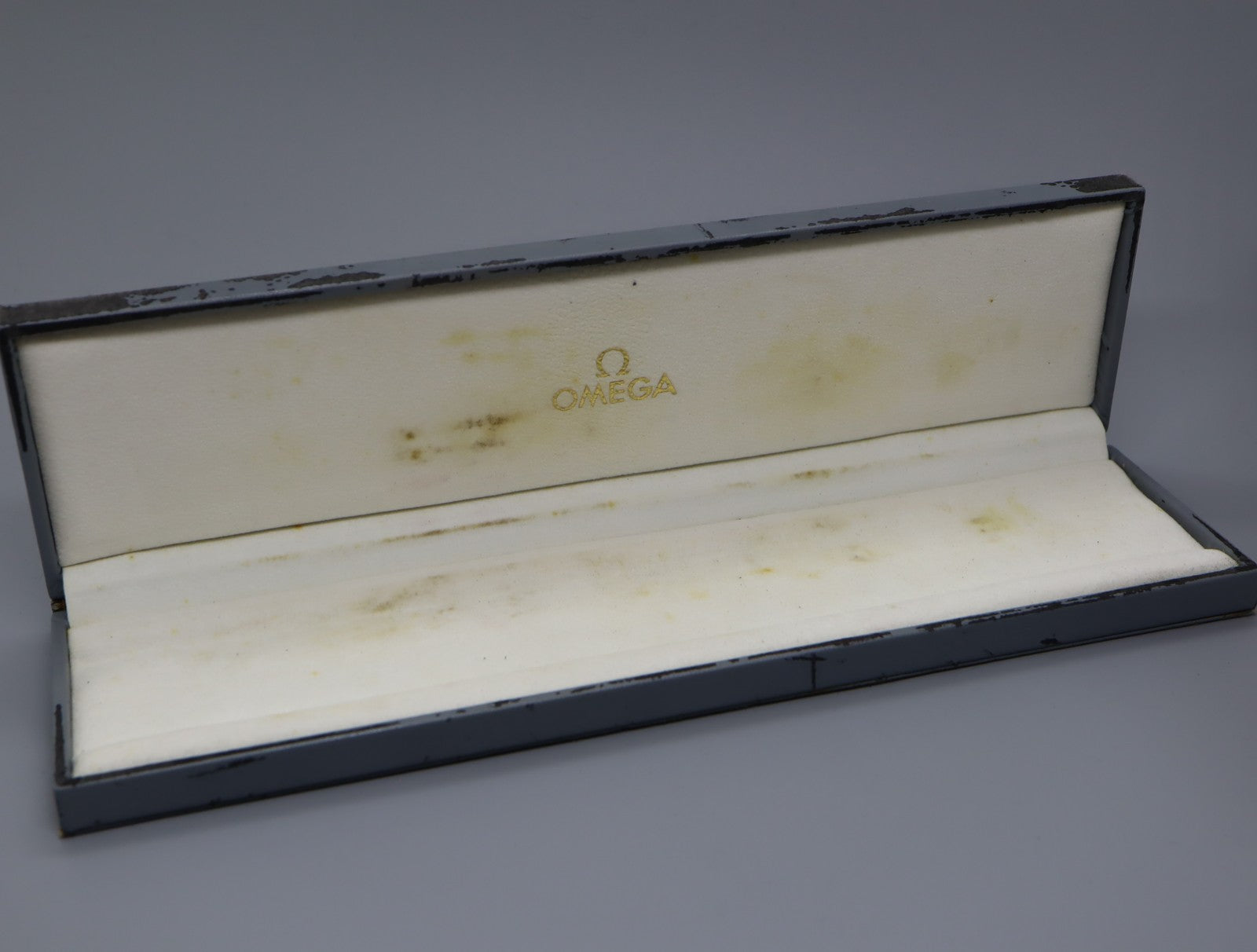 Exc+5 Omega Vintage Gray Watch Box Genuine Case Only From JAPAN #1220