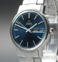 Vintage 1972 [Near MINT] Omega Geneve 166.0117 35mm Automatic Navy Dial Men's