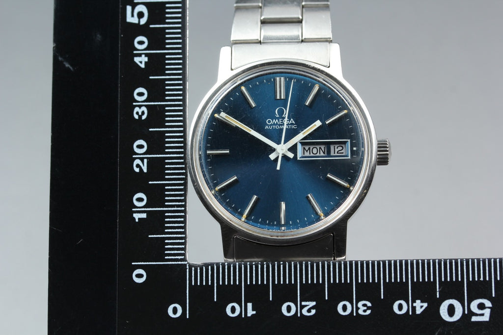 Vintage 1972 [Near MINT] Omega Geneve 166.0117 35mm Automatic Navy Dial Men's