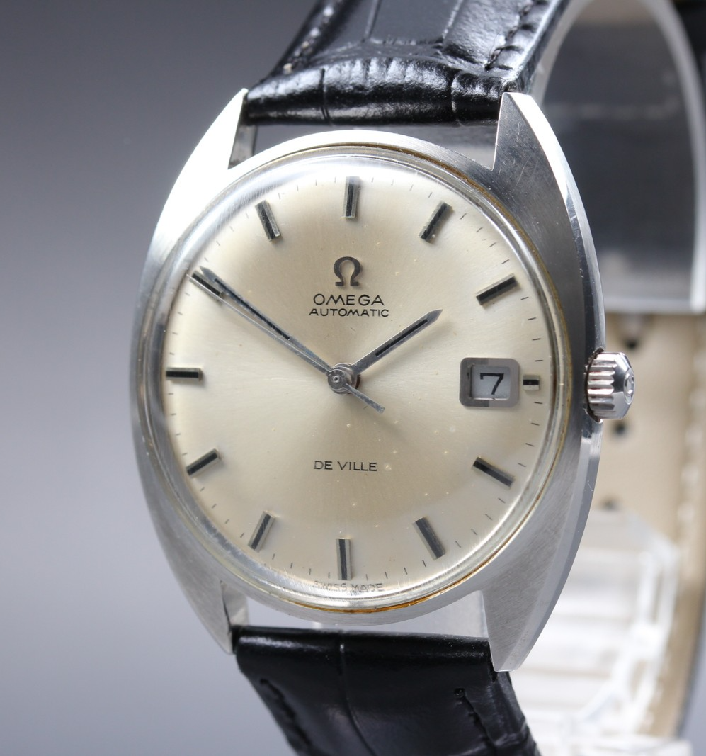 Vintage 1969 Near MINT Omega De ville 166.029 34mm Automatic Cal.565 Silver Men