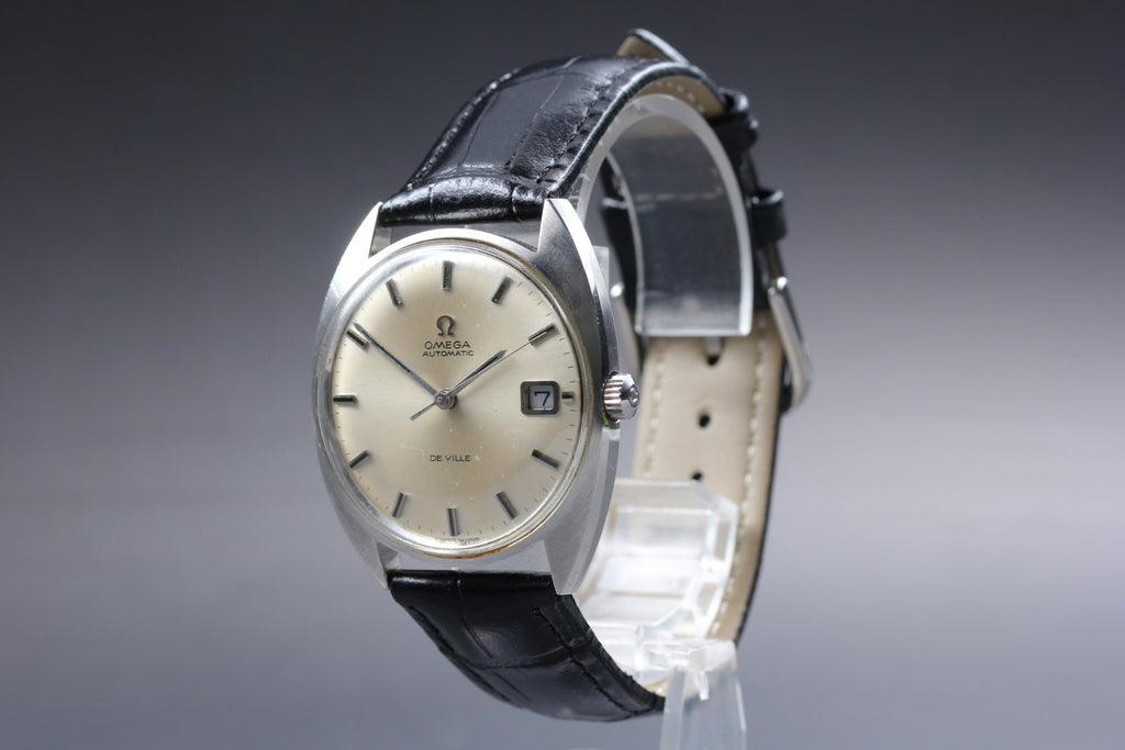 Vintage 1969 Near MINT Omega De ville 166.029 34mm Automatic Cal.565 Silver Men