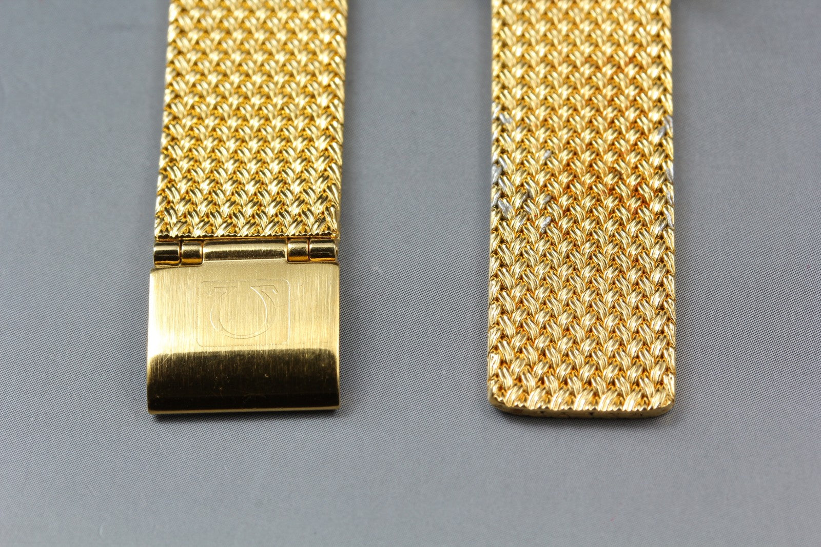 Near MINT Vintage OMEGA Milanese Mesh Band 16mm Bracelet Stainless Gold Unisex