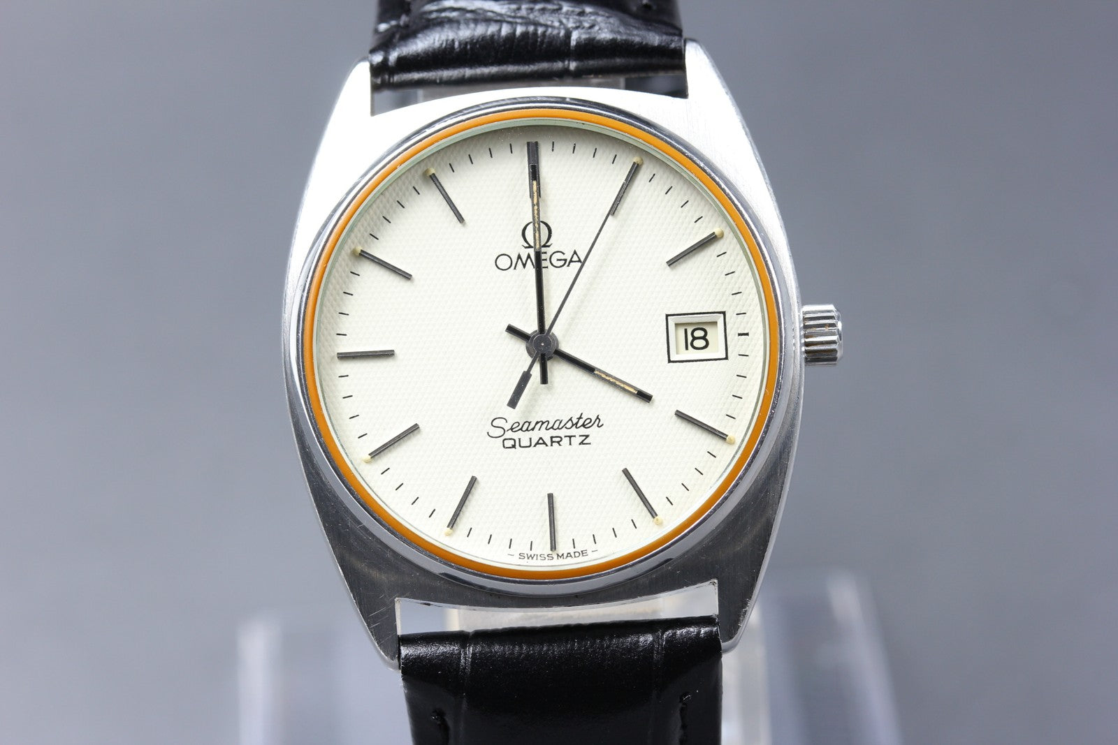 1979 Near MINT OMEGA Seamaster 196.0186 33mm Quartz Cal.1342 Silver Men Vintage