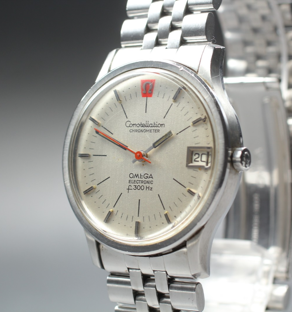 1970 Near MINT OMEGA Constellation f300Hz 35mm 198.003 Quartz Silver Men Vintage