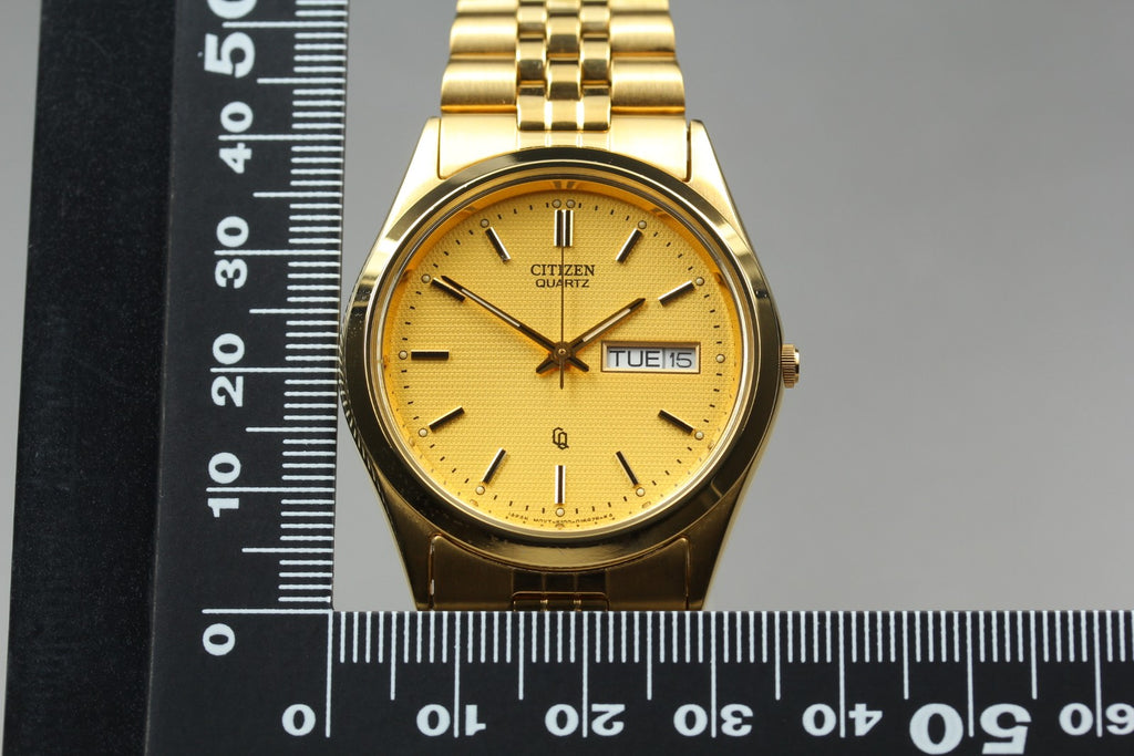 Full Set MINT CITIZEN CQ President 35mm 6100-S96401 Quartz Gold Men's Vintage