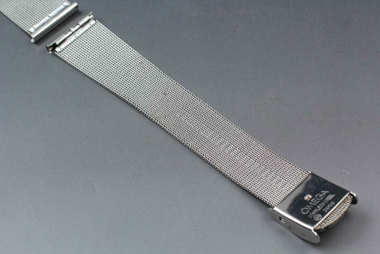 Near MINT Vintage OMEGA 2058 20mm Milanese Mesh Band Bracelet SS Silver Men's