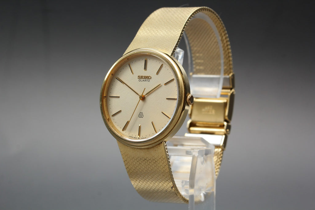 1980 Near MINT / Box SEIKO Dolce Twin Quartz 32mm 9641-7000 Gold Men's Vintage