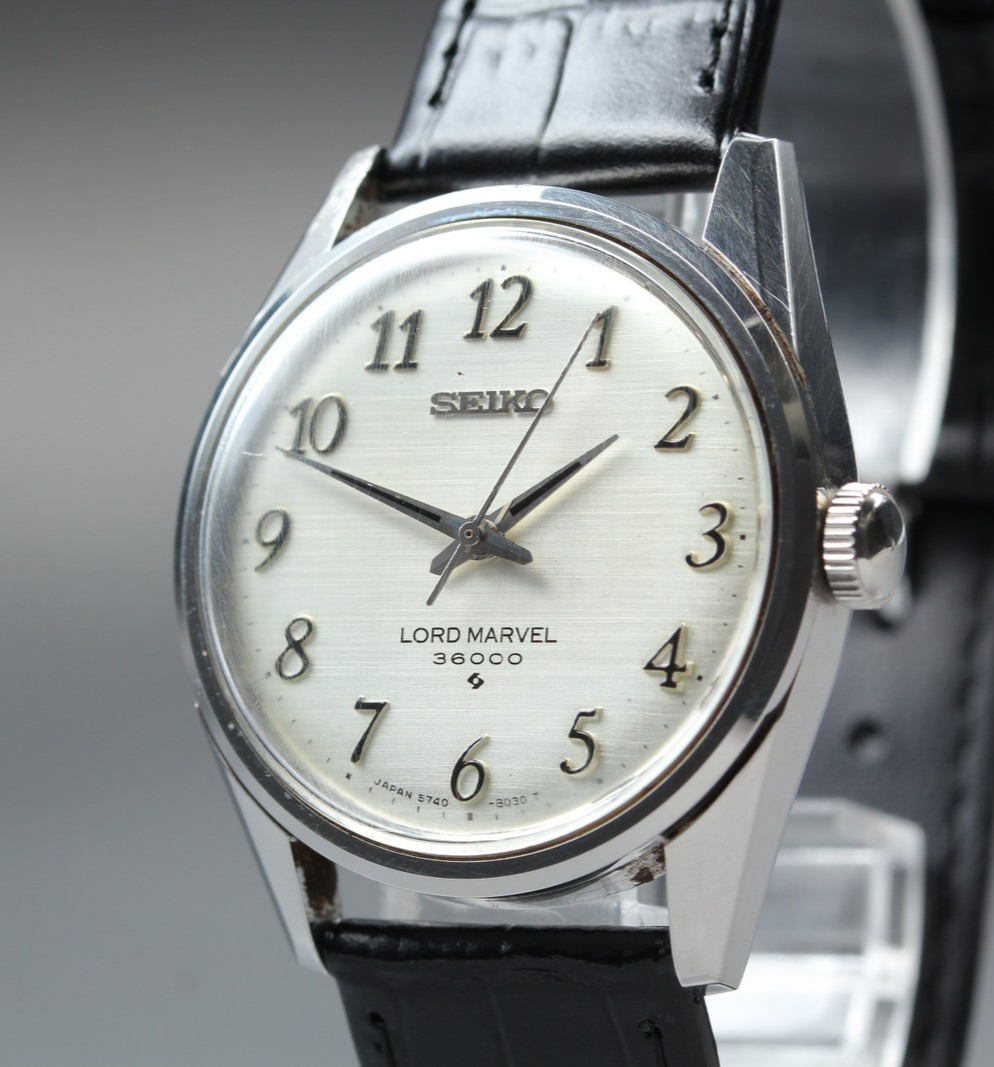 1978 Near MINT SEIKO Lord Marvel 36000 35mm 5740-8000 Manual Silver Men Vintage