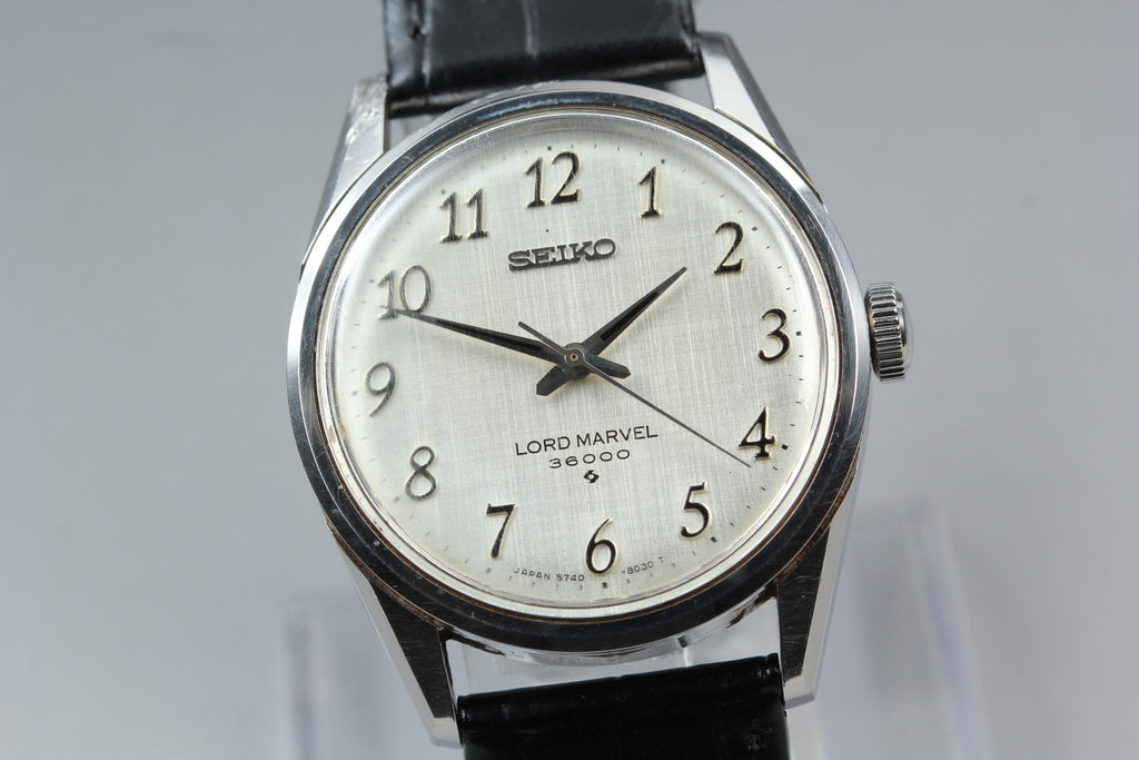 1978 Near MINT SEIKO Lord Marvel 36000 35mm 5740-8000 Manual Silver Men Vintage