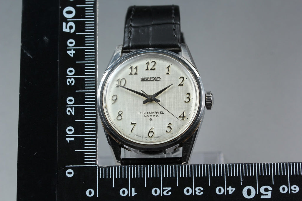 1978 Near MINT SEIKO Lord Marvel 36000 35mm 5740-8000 Manual Silver Men Vintage