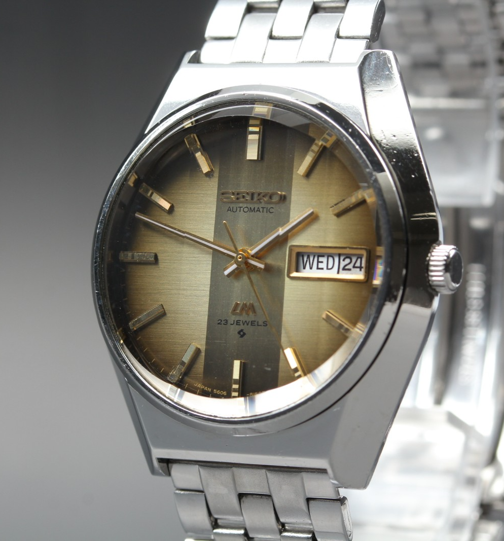 1975 Near MINT SEIKO Lord Matic 36mm 5606-8110 Automatic Bronze Dial Men Vintage