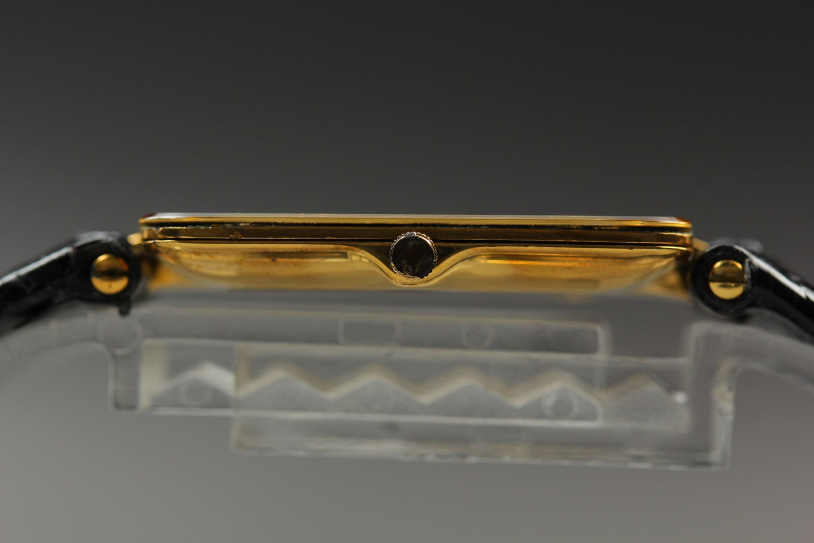 Exc+5 Raymond Weil Othello 120 25mm Gold Dial Diamond Quartz Tank Unisex From JP