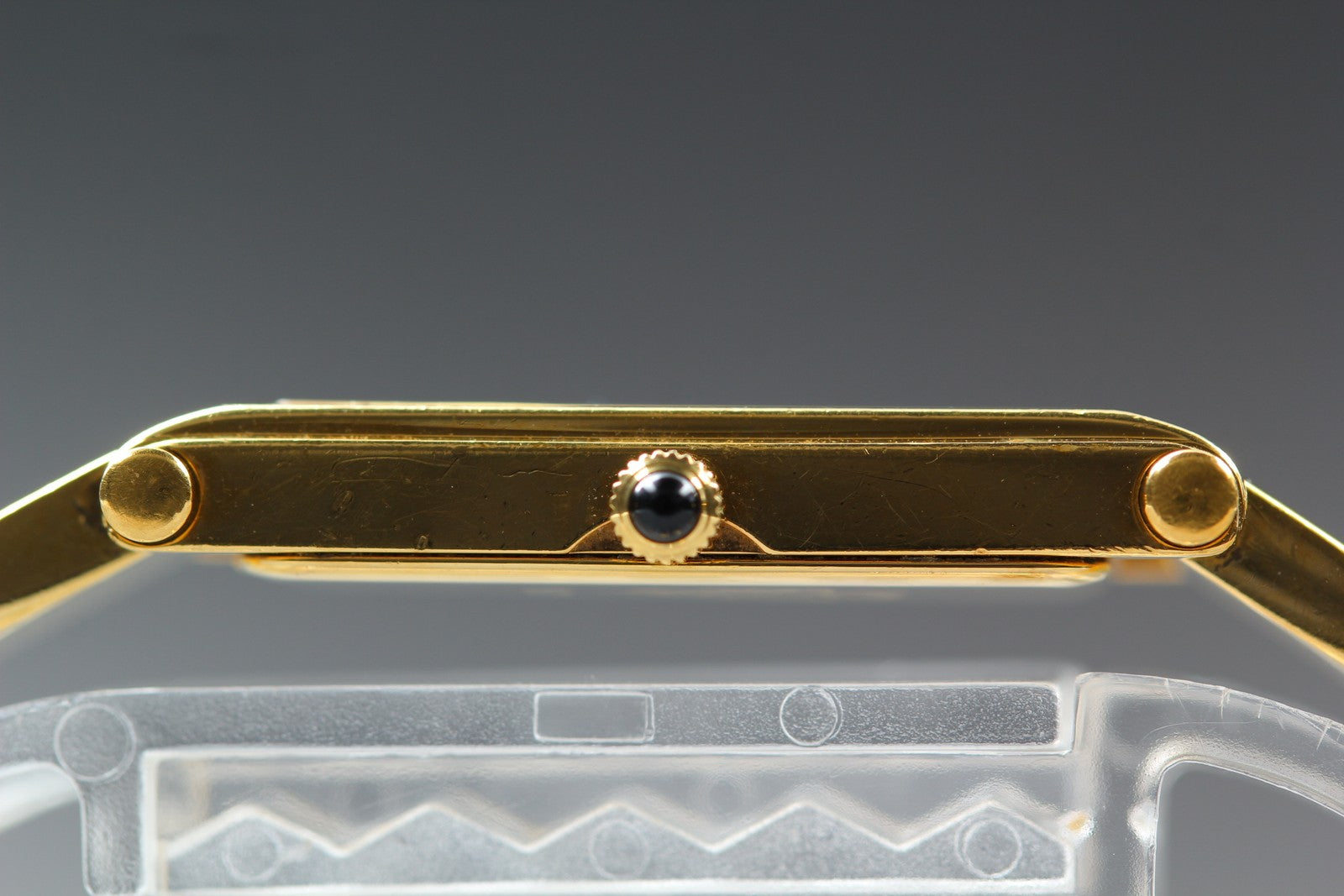 Near MINT Vintage GUCCI 1500 12mm Quartz Gold Dial Bangle Women's From JAPAN