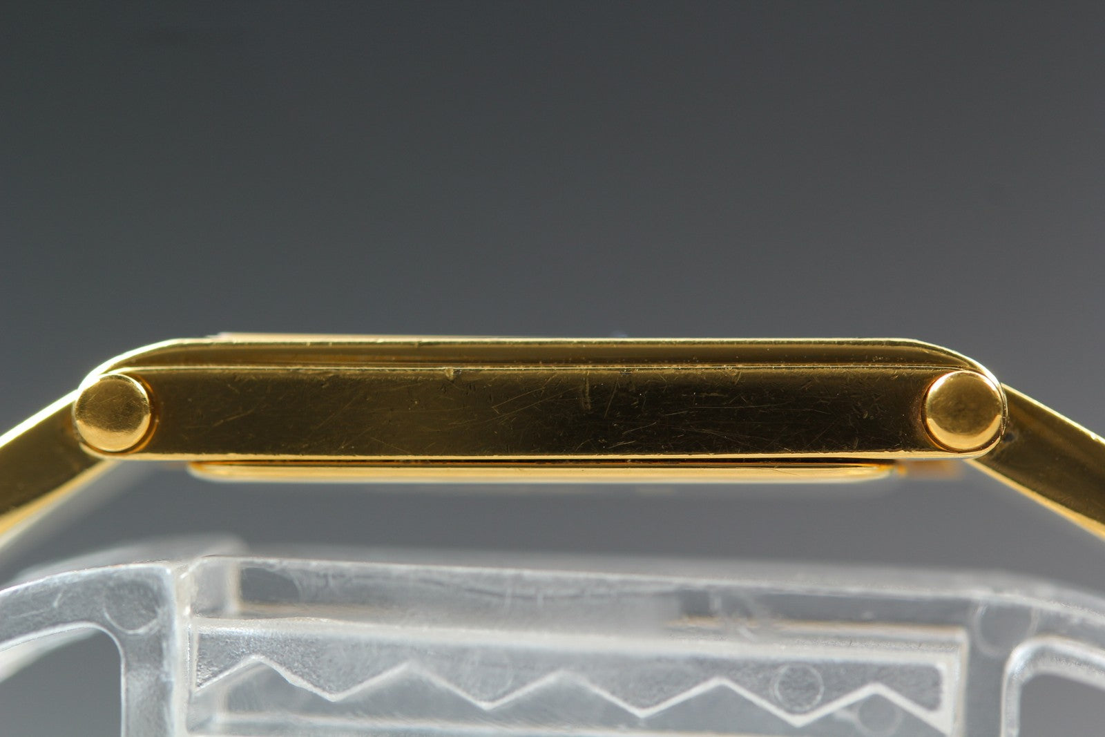 Near MINT Vintage GUCCI 1500 12mm Quartz Gold Dial Bangle Women's From JAPAN