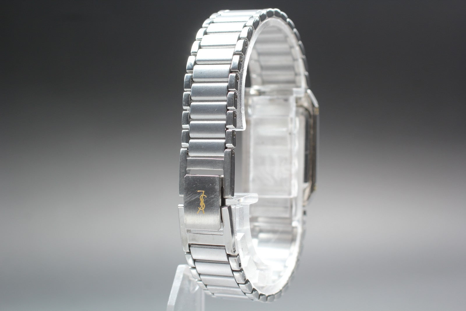 Near MINT Yves Saint Laurent 5421-H04732 18mm Quartz Black Tank Women's Vintage