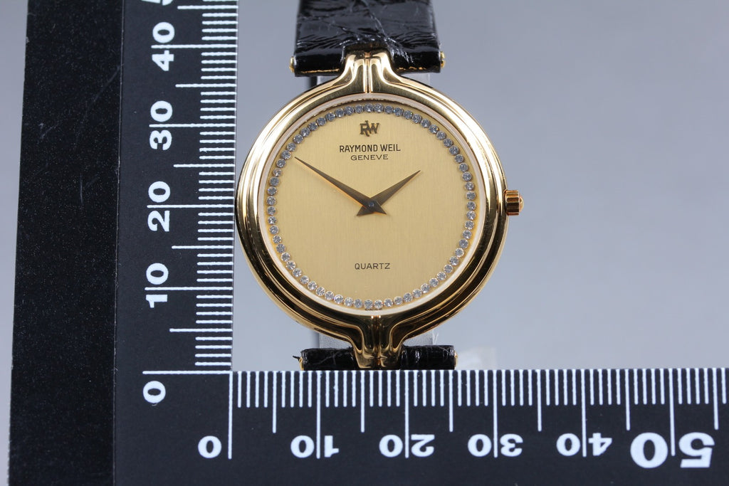 MINT Raymond Weil Geneve 3729 32mm Quartz Gold Dial Unisex Vintage From JAPAN