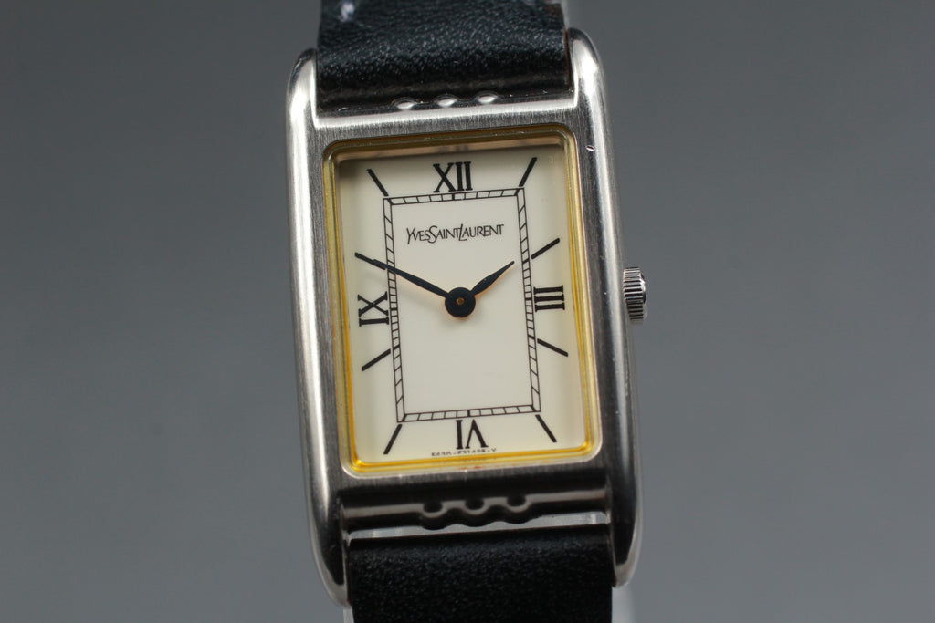 Near MINT Yves Saint Laurent 21mm 5420-F46657 Quartz Roman Tank Women's Vintage