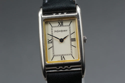 Near MINT Yves Saint Laurent 21mm 5420-F46657 Quartz Roman Tank Women's Vintage
