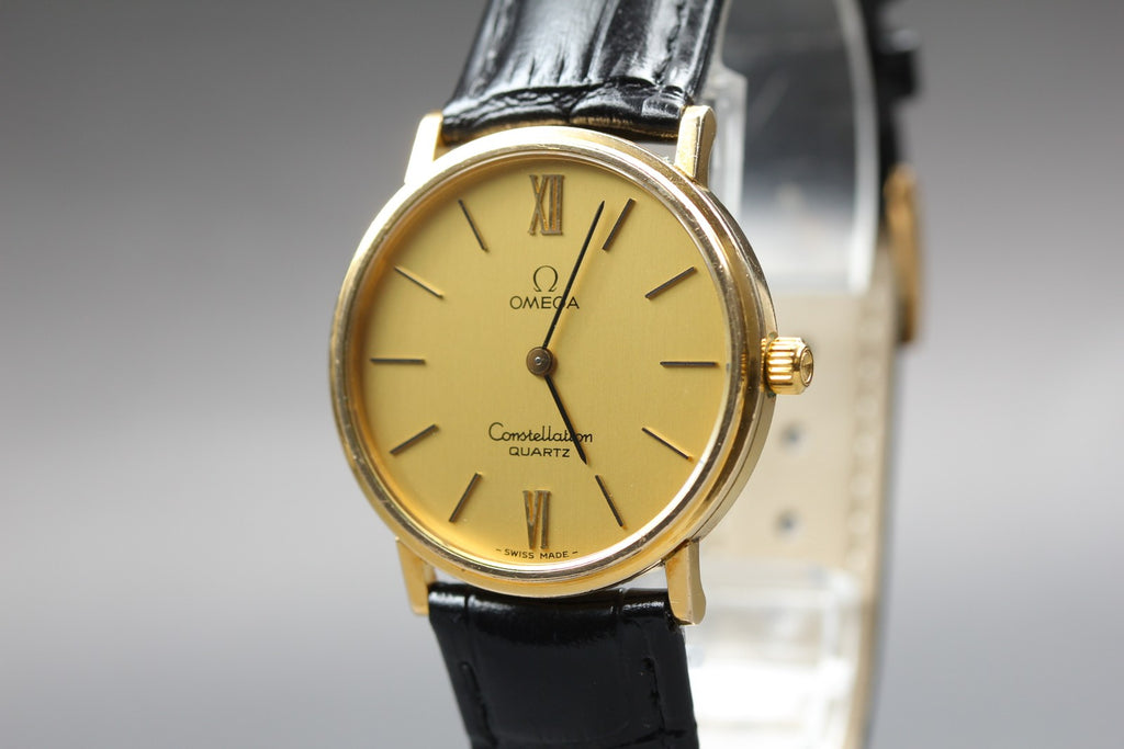 1977 Near MINT / Paper OMEGA Constellation 191.032 32mm Quartz Gold Men Vintage