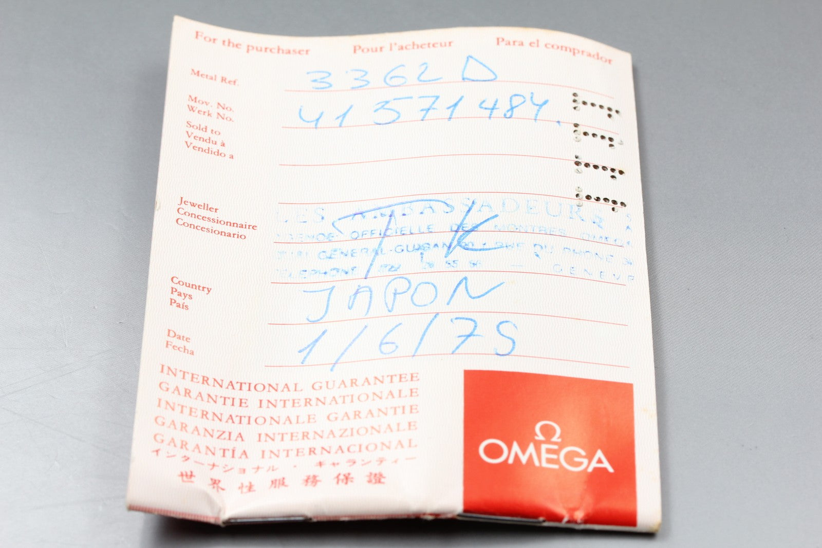 1977 Near MINT / Paper OMEGA Constellation 191.032 32mm Quartz Gold Men Vintage