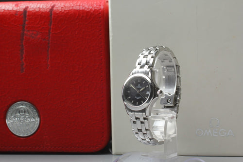 1998 Full Set Near MINT OMEGA Seamaster 120 28mm 596.1502 Quartz Women's Vintage