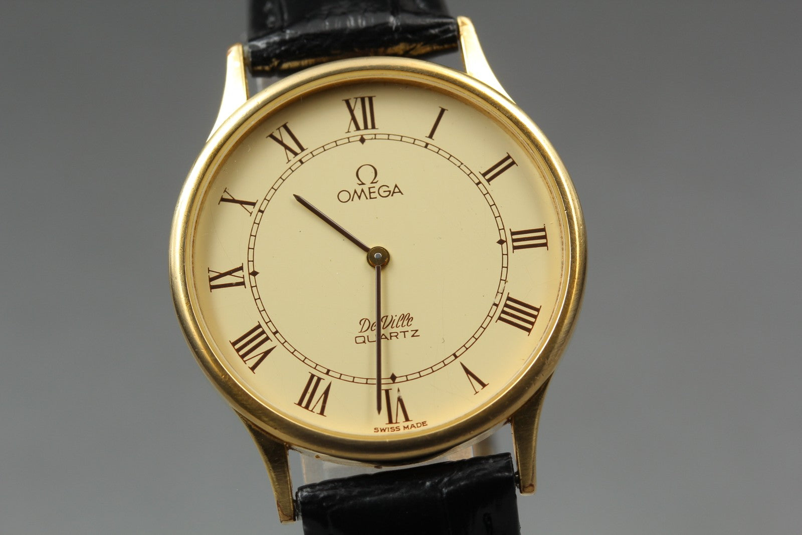1981 Exc+5 OMEGA De Ville 32mm 191.0130.1 Quartz Cal.1365 Roman Men's Vintage