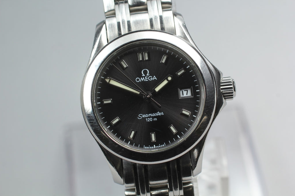 1998 Full Set Near MINT OMEGA Seamaster 120 28mm 596.1502 Quartz Women's Vintage