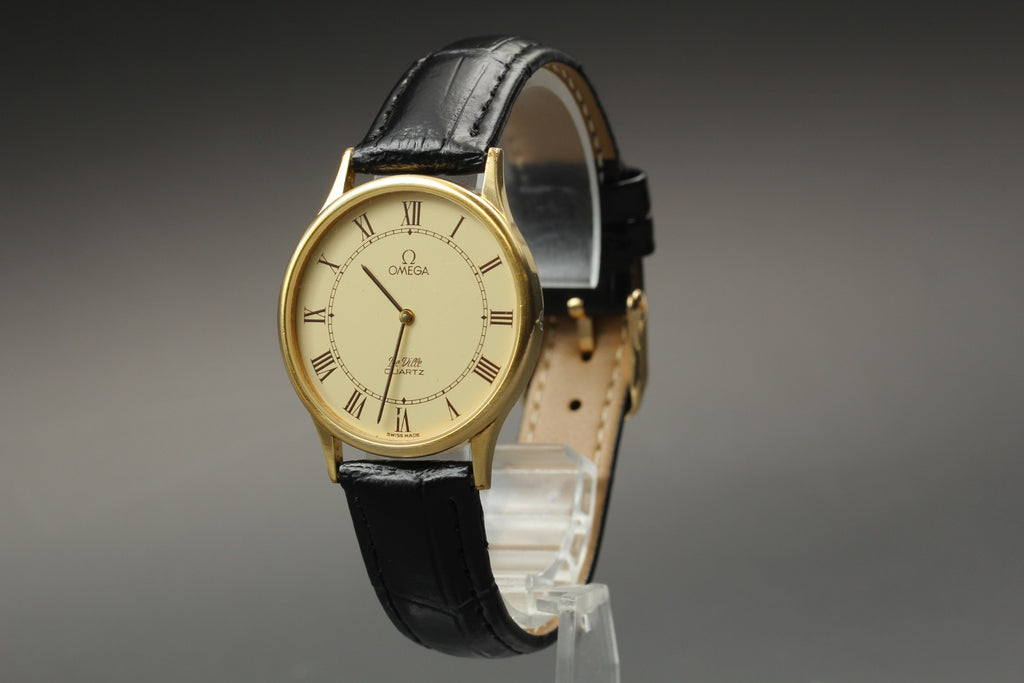1981 Exc+5 OMEGA De Ville 32mm 191.0130.1 Quartz Cal.1365 Roman Men's Vintage