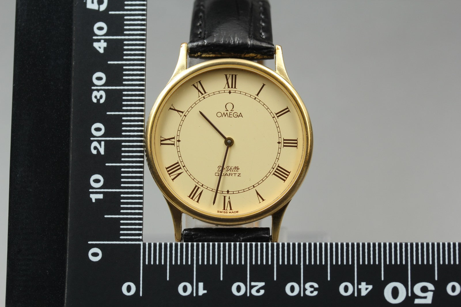 1981 Exc+5 OMEGA De Ville 32mm 191.0130.1 Quartz Cal.1365 Roman Men's Vintage