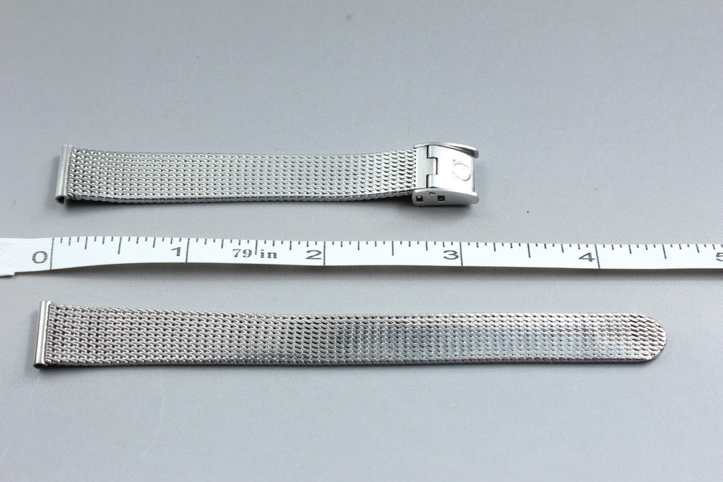 Near MINT OMEGA 6011 13mm Milanese Mesh Band Bracelet Women's Vintage From JAPAN