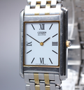Near MINT CITIZEN Stiletto Eco-Drive 27mm G820-T001670 White Roman Tank Men's
