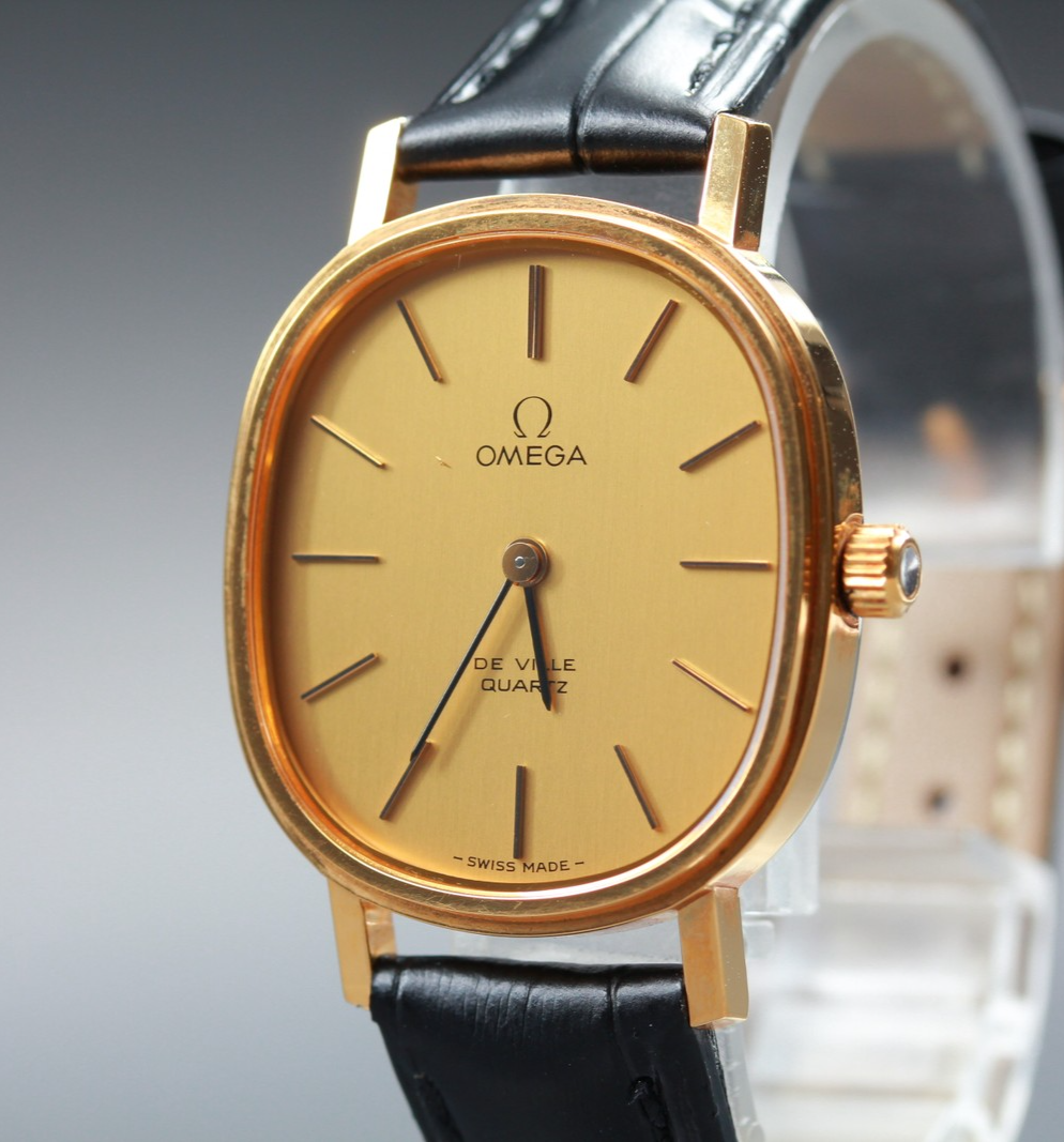 1979 Near MINT OMEGA De Ville 29mm 191.0046 Quartz Cal.1330 Gold Men's Vintage