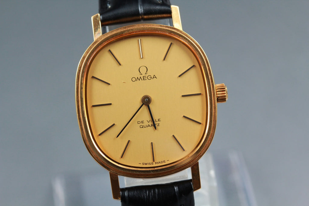1979 Near MINT OMEGA De Ville 29mm 191.0046 Quartz Cal.1330 Gold Men's Vintage